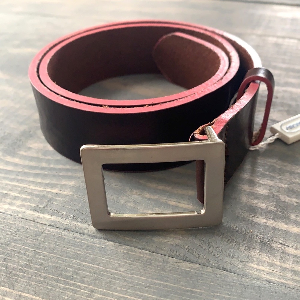 Vera Pelle Black and Red Leather Belt